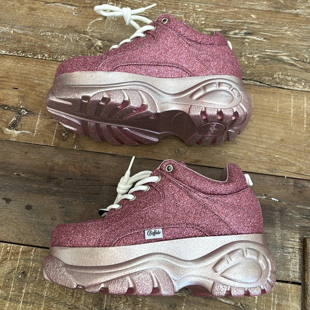 Buffalo LONDON Pink Sparkle Platforms -Never Worn - Picture 4 of 13